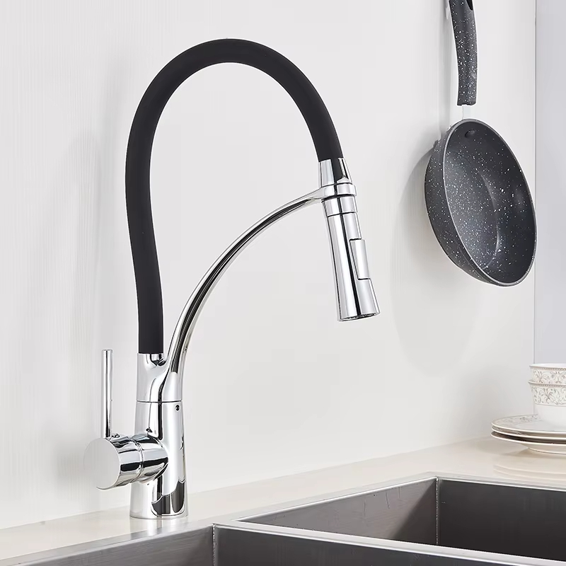 Commercial Kitchen Faucet - Robinet de cuisine noir extractible et