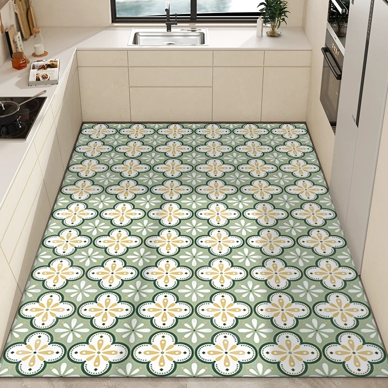 Commercial Kitchen Tile Flooring - Tapis de cuisine en PVC imperméable,
