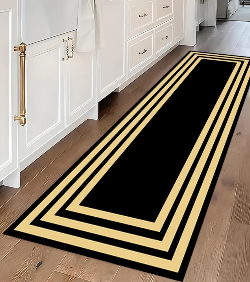 Commercial Kitchen Floor - Tapis de couloir de luxe noir