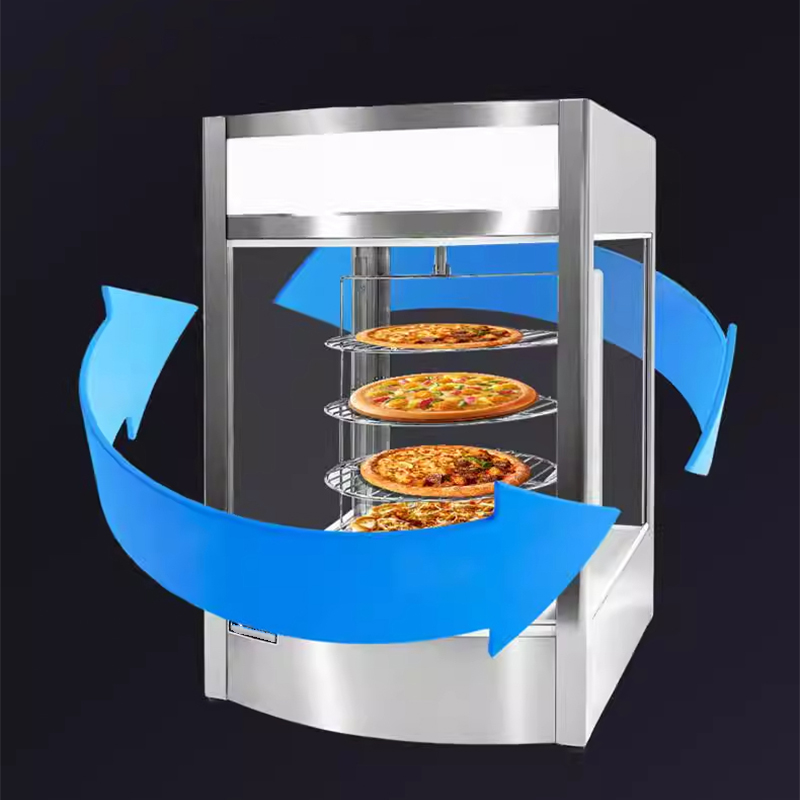 Food Warmer Display - Chauffe-Plats Commercial Rotatif à 4 Niveaux