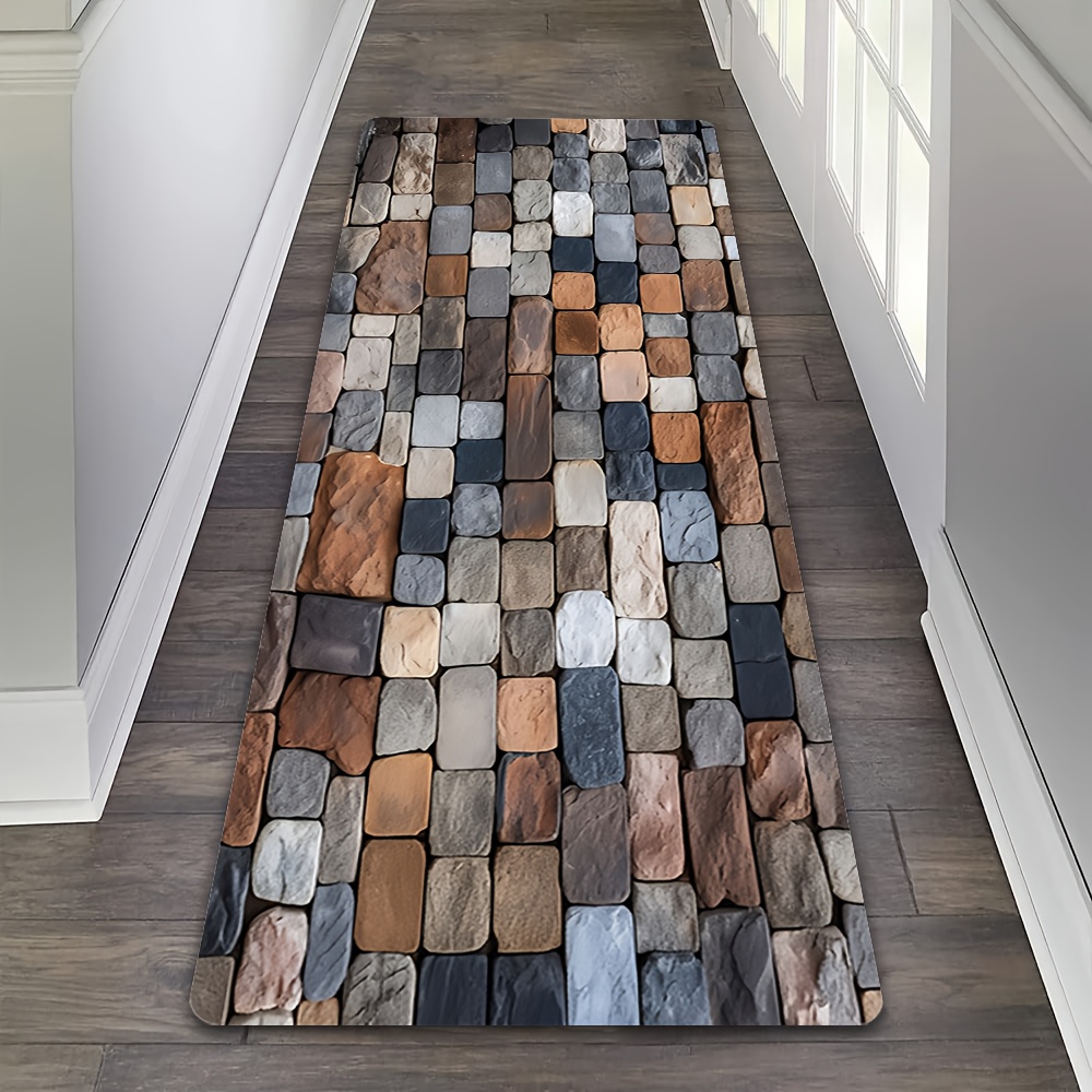 Commercial Kitchen Tile Flooring - Tapis de couloir en galets multicolores,