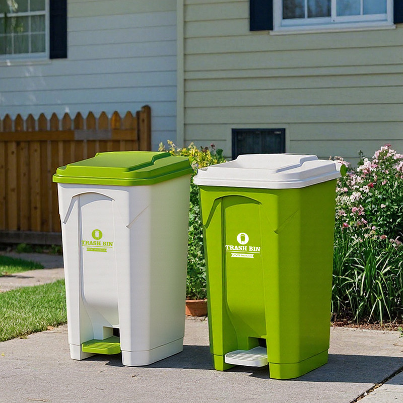 Commercial Kitchen Garbage Can - Poubelle extérieure grande capacité à pédale,