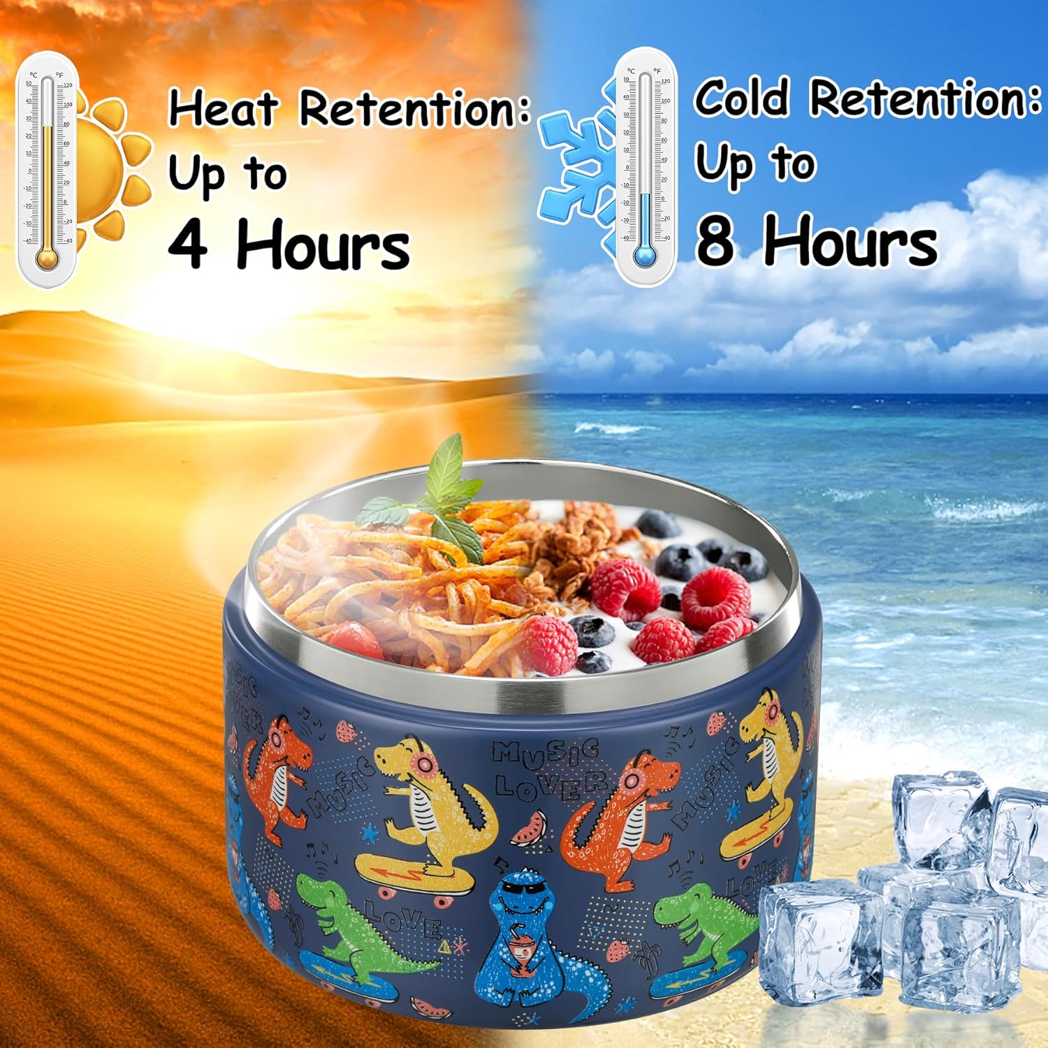 Food Warmer Display - Bocal alimentaire isotherme sous vide de