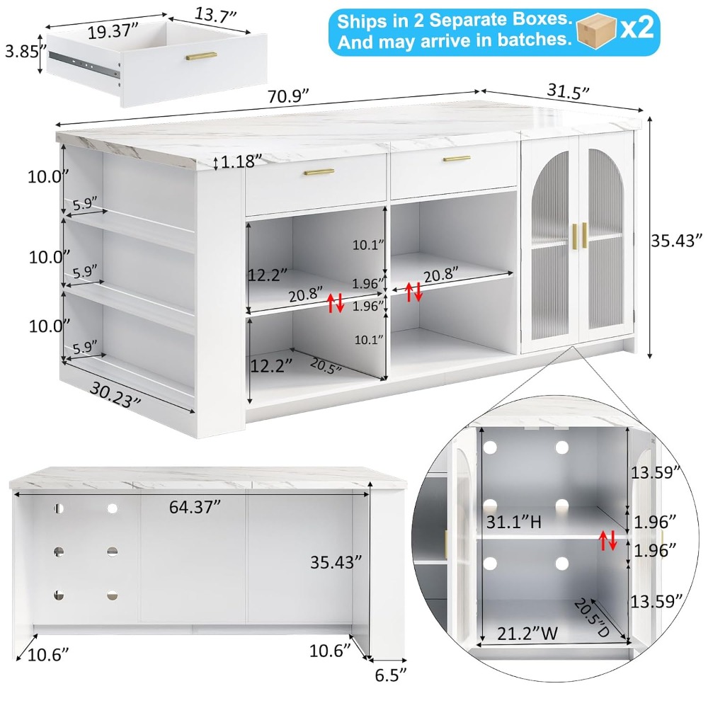 Îlot de cuisine de 71 pouces a - Commercial Kitchen Tables avis et prix