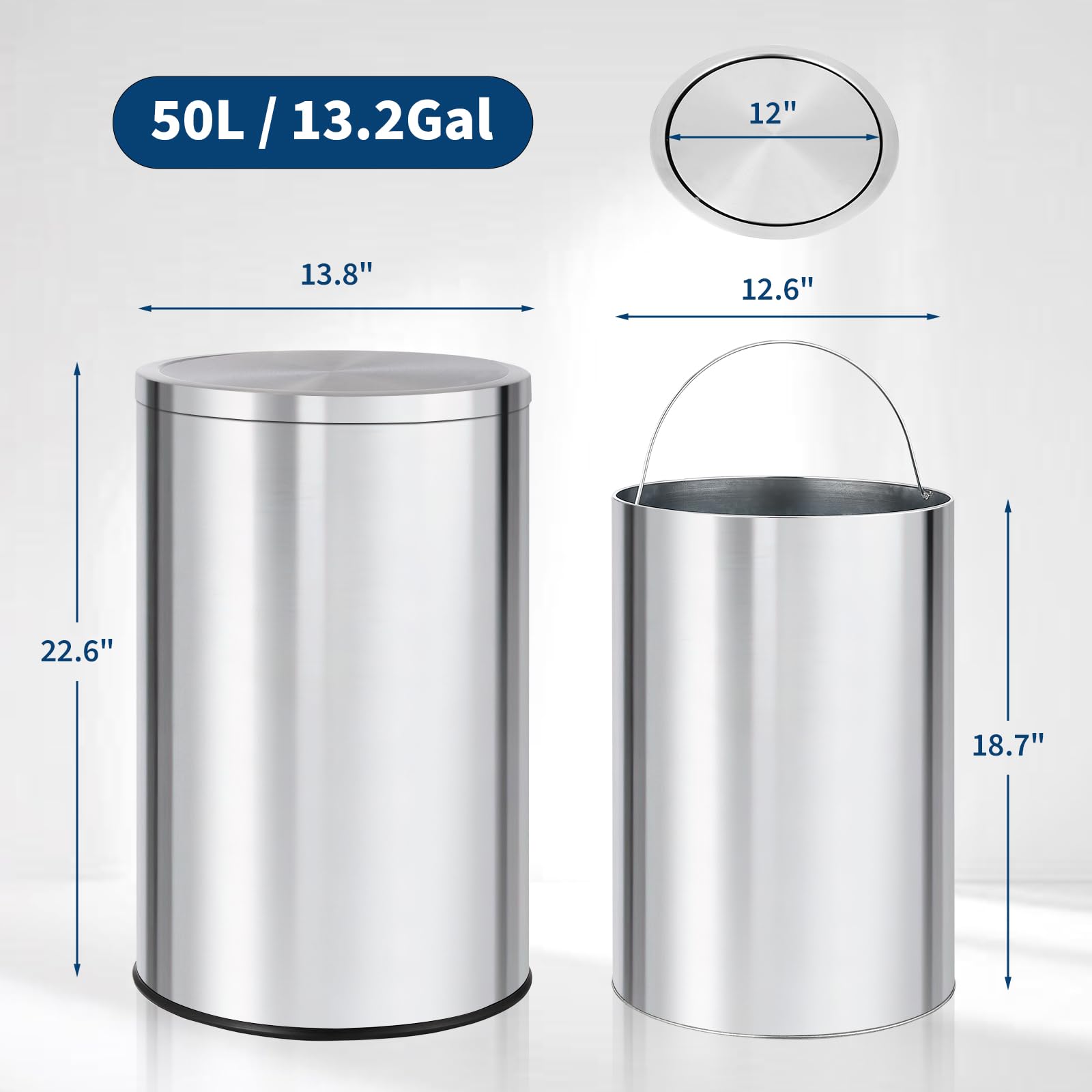 Poubelle ronde de 13 gallons,  - Commercial Kitchen Garbage Can avis et prix