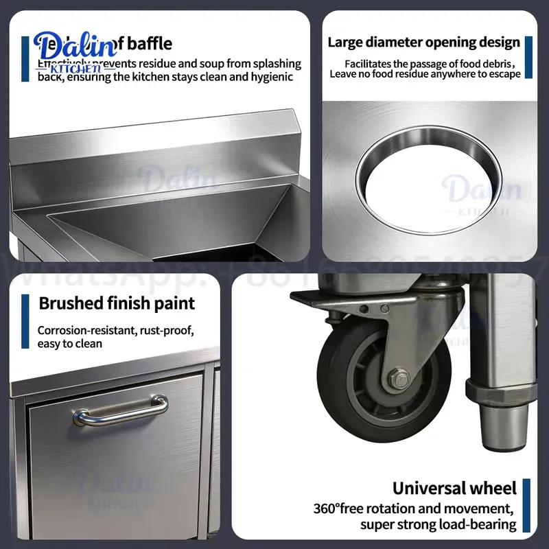 Poubelle coulissante en acier  - Commercial Kitchen Garbage Can avis et prix