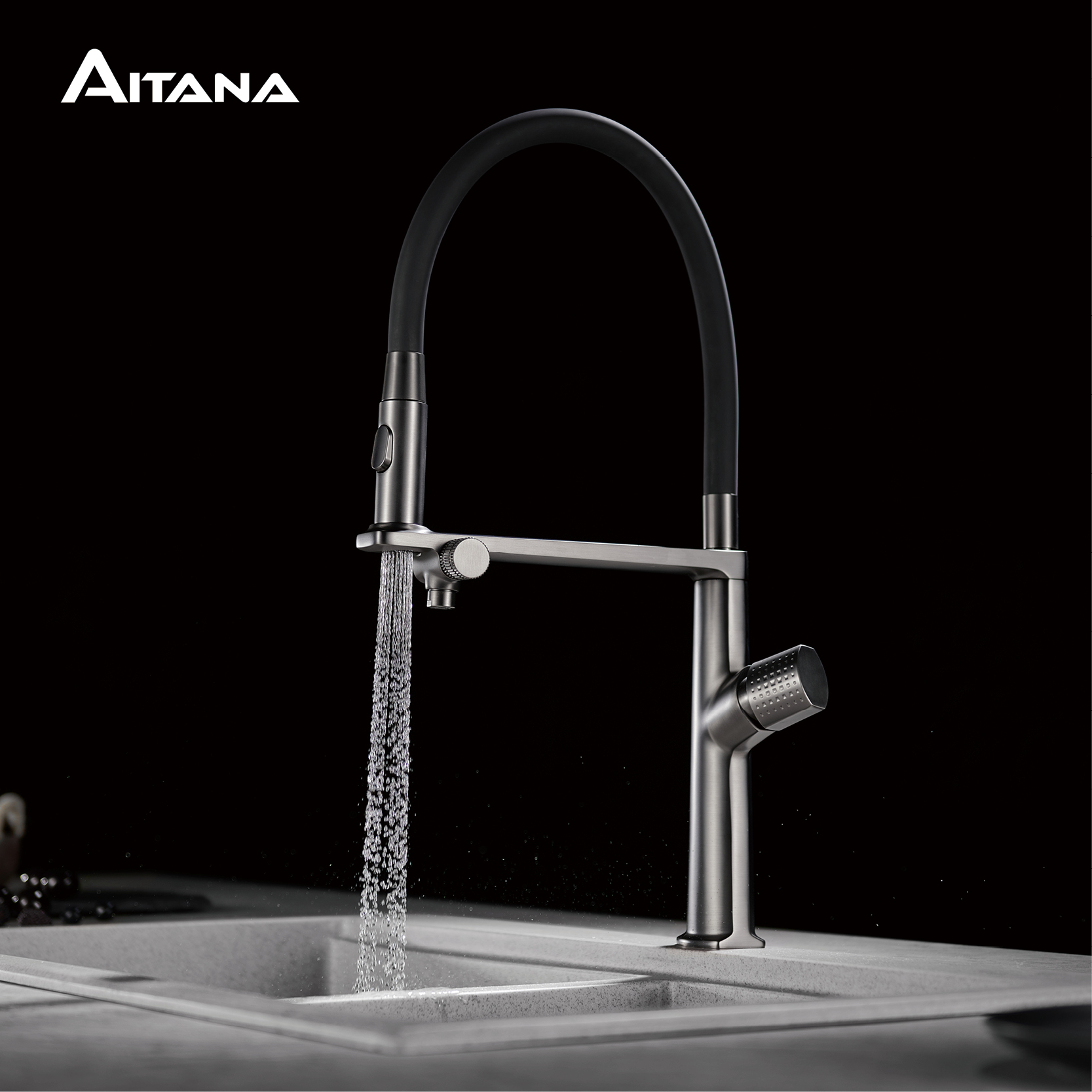 Robinet de cuisine de luxe gri - Commercial Kitchen Faucet avis et prix
